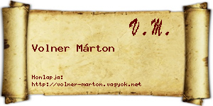 Volner Márton névjegykártya