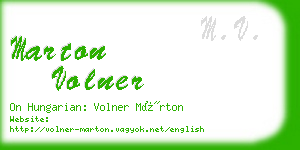 marton volner business card